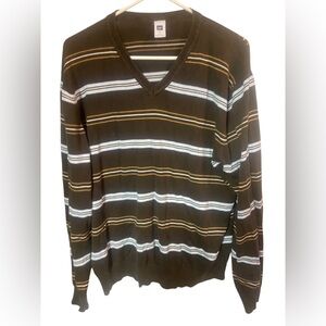 Gap factory long sleeve Vneck cotton striped long sleeve mens slim fit xl knit